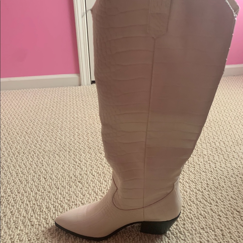 Brand new Nordstrom white leather boots